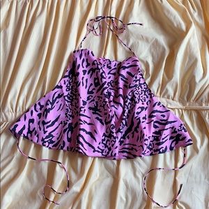 self tie cheetah print top